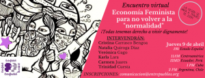 Economía Feminista, para no volver a la “normalidad” @ Webinar zoom